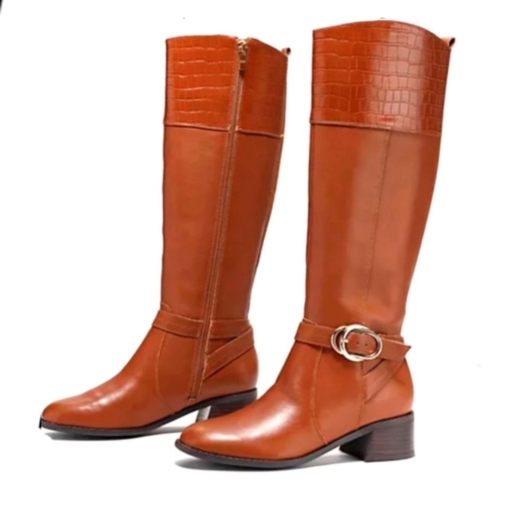 Marc Fisher Hailin Cognac Brown Tall Boots Size 5.5M  NWT